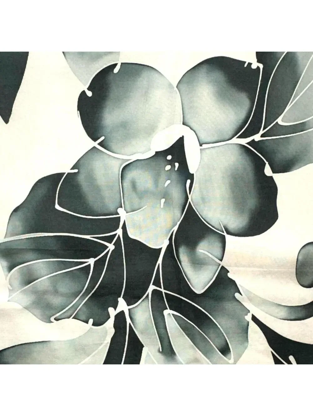 Black & White Floral Square Scarf